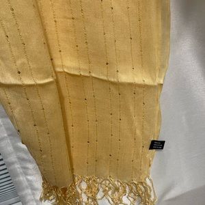 Pale yellow scarf with matching yellow sequins